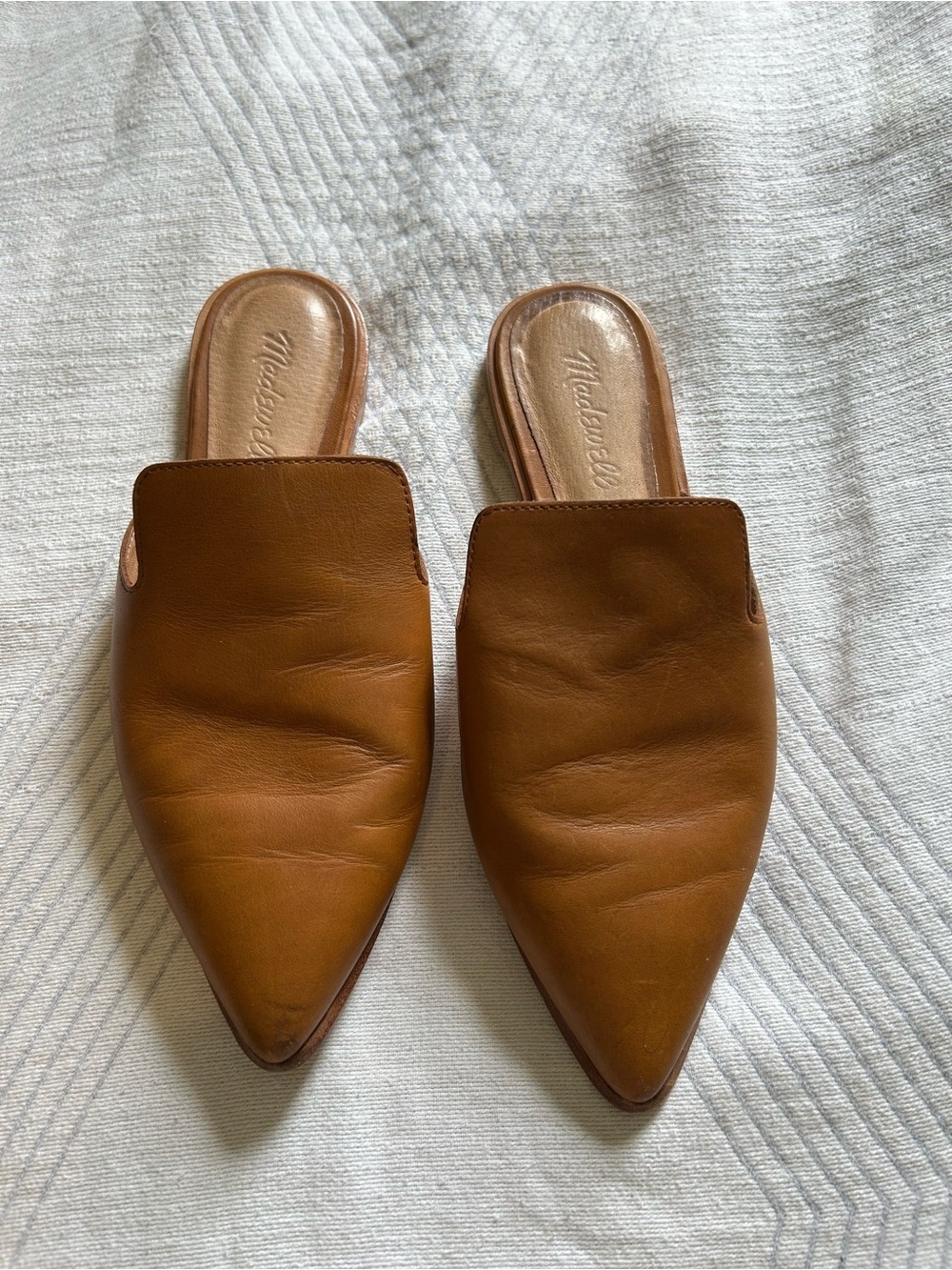Madewell Gemma Mules in English Saddle Tan Leather